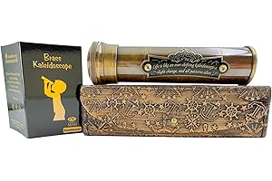 MAH Handcrafted Brass Kaleidoscope – Vintage Nautical Collectible Gift for Kids, Teens & Adults – Sentimental Keepsake with Greeting Card – Educational Toy & Home Décor Accent – Timeless Pattern Design