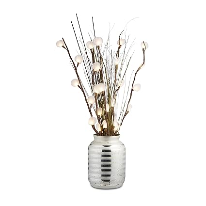 Relaxdays Deco Vase With Stripes Floor Vase 32 Cm Made Of Glass