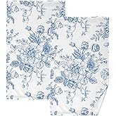 susiyo Hand Towels Set of 2 Blue Floral Cotton Bathroom Hand Towels Super Soft Highly Absorbent Fingertip Towels Decorative Towel for Bathroom Kitchen Yoga Gym Spa 28x16 Inch