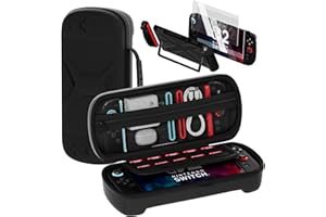 QUAGGY Designed for Nintendo Switch 2 (2025), TPU&PC Ultra-Slim Protective Case, Game Card Slots, All In One Carrying Case for Switch 2 Accessories [Bult-in 2 Screen Protector] Black