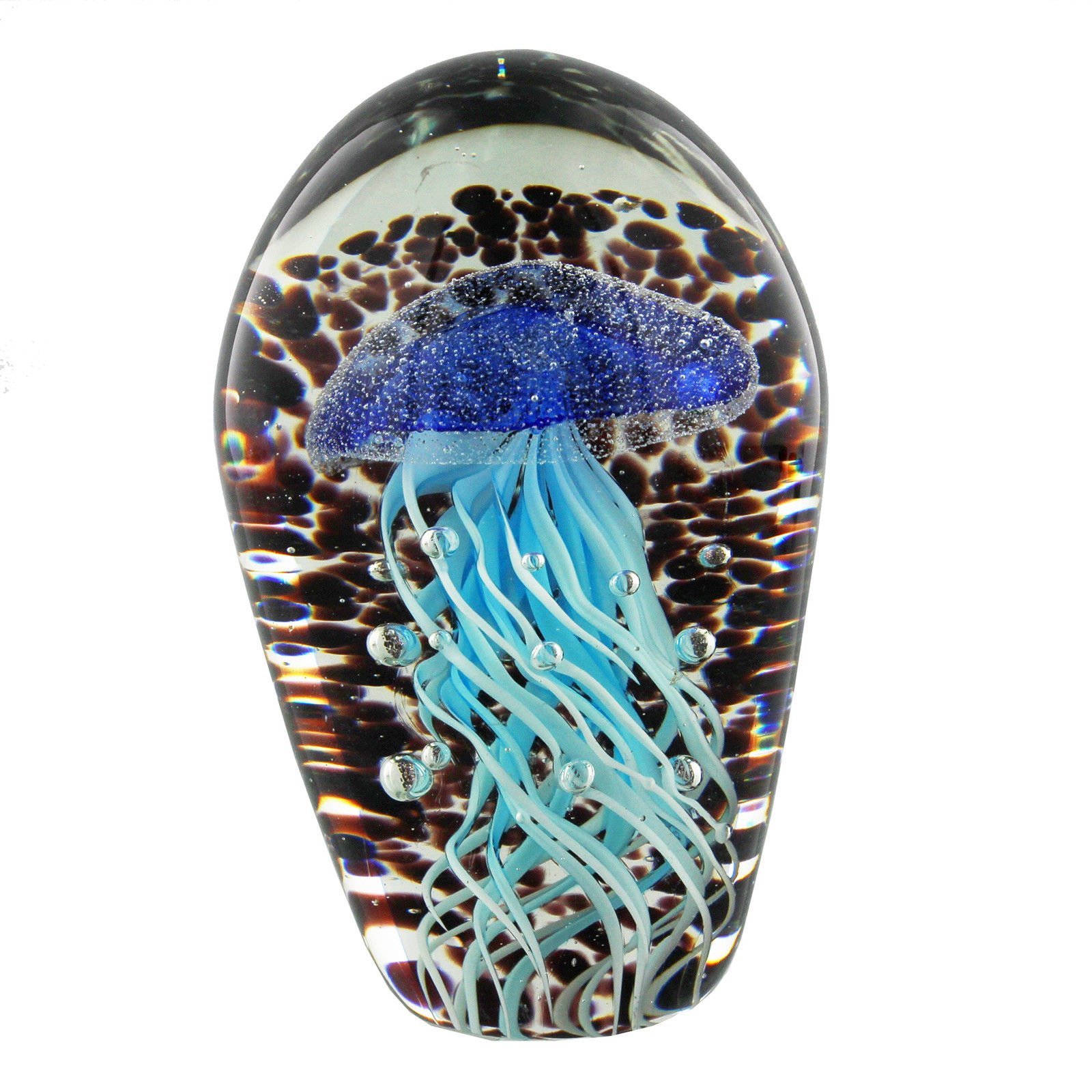 Juliana Objets d'art Glass Paper Weight Blue Jelly Fish Size:New - 0 to 1Kg 68931