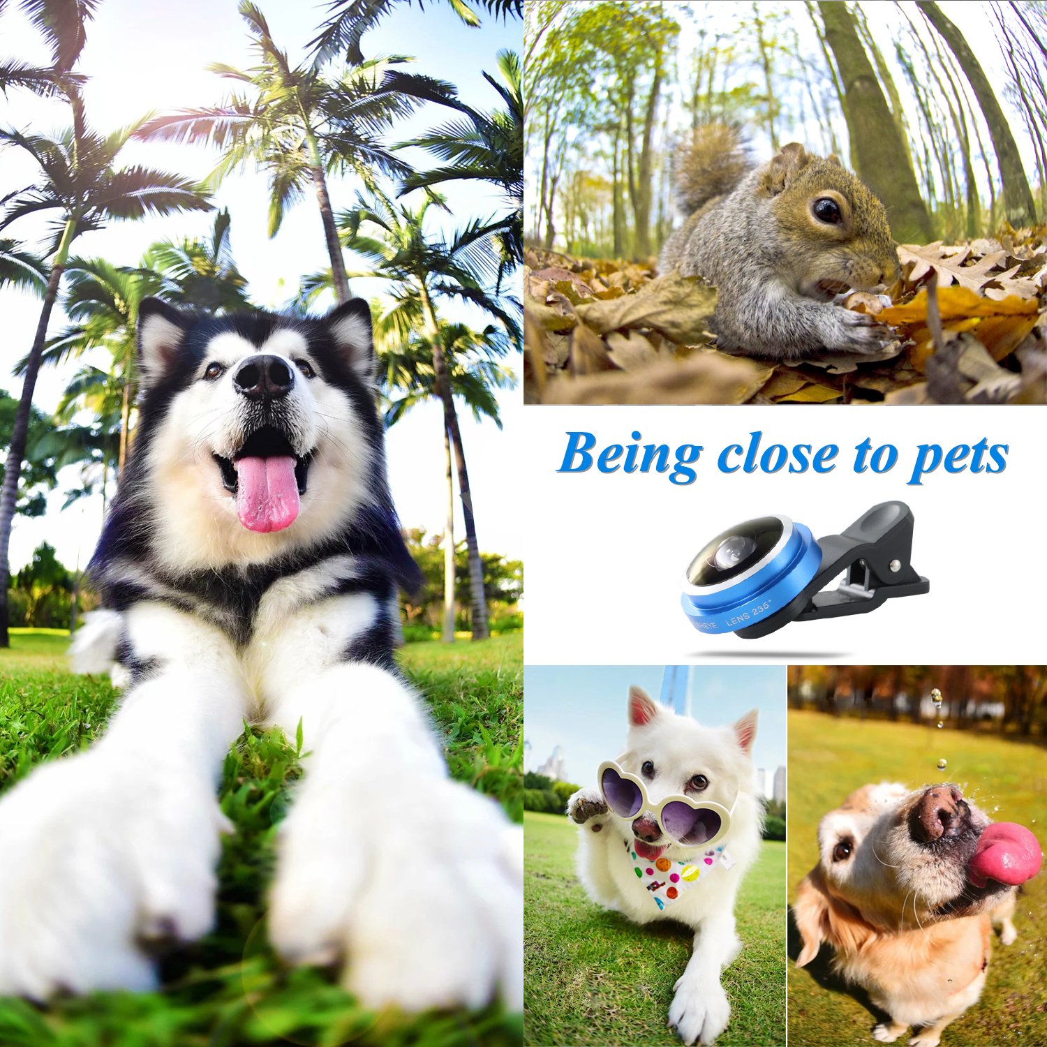 Mactrem Lentes para móviles 235° Ojo de Pez (FishEye), Lente universal para iPhone 7 / 7 Plus / 6 / 6 Plus / 5S / 5, Samsung Galaxy S6 / S6 Edge / S5, Huawei Honor etc.