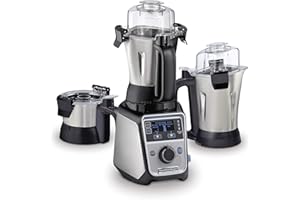 Hamilton Beach Professional 4-in-1 Juicer Mixer Grinder, Commercial-Grade 1400 Watt Motor, 3 Leakproof Jars, For Wet and Dry 