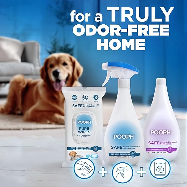 POOPH PET ODOR ELIMINATOR, 32OZ – ELIMINATES ODORS AT THE MOLECULAR LEVEL, DOGS, CATS, FRESHENER, ELIMINATOR, URINE, POOP, PEE, DEODORIZER, NATURES, PUPPY, FRESH, CLEAN, FURNITURE, POTTY