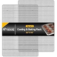 Hiware 2-Pack Cooling Racks for Baking - 8.5" x 12" - Quarter Size - Stainless Steel Wire Cookie Rack Fits Quarter Sheet…