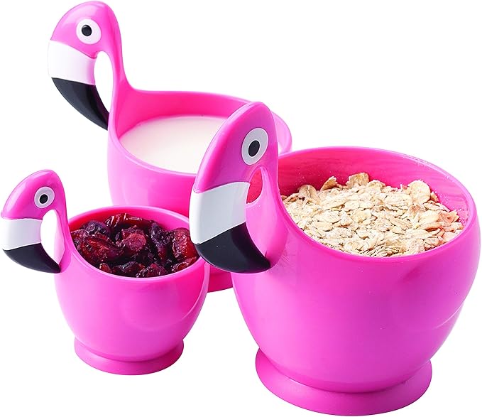 Joie Kitchen Gadgets 16716 Flamingo Measuring Cups 3pc Set, Plastic