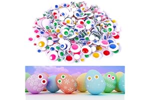 ASTER Self-Adhesive Googly Eyes, 500Pcs Colorful Assorted Size 6-12mm Stick On Googly Eyes for Craft Wiggle Eyes Sticky Googly Eyes, Doll Eyes Making Accessories (6/8/10/12mm)