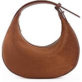 Suede Crossbody Bag for Women, Crescent Shoulder Bag Trendy Tote Handbags, Vintage Hobo Handbag Purses with Adjustable Strap
