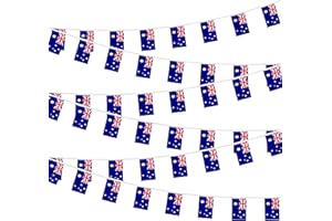 TIBIJOY Australia Flags Australian Small Mini String Banner Flags Miniature Australian Flags Banners For Grand Opening, Olympics Festival,Grand Opening Sports Celebration Decorations (50 Feet 38 Flags)