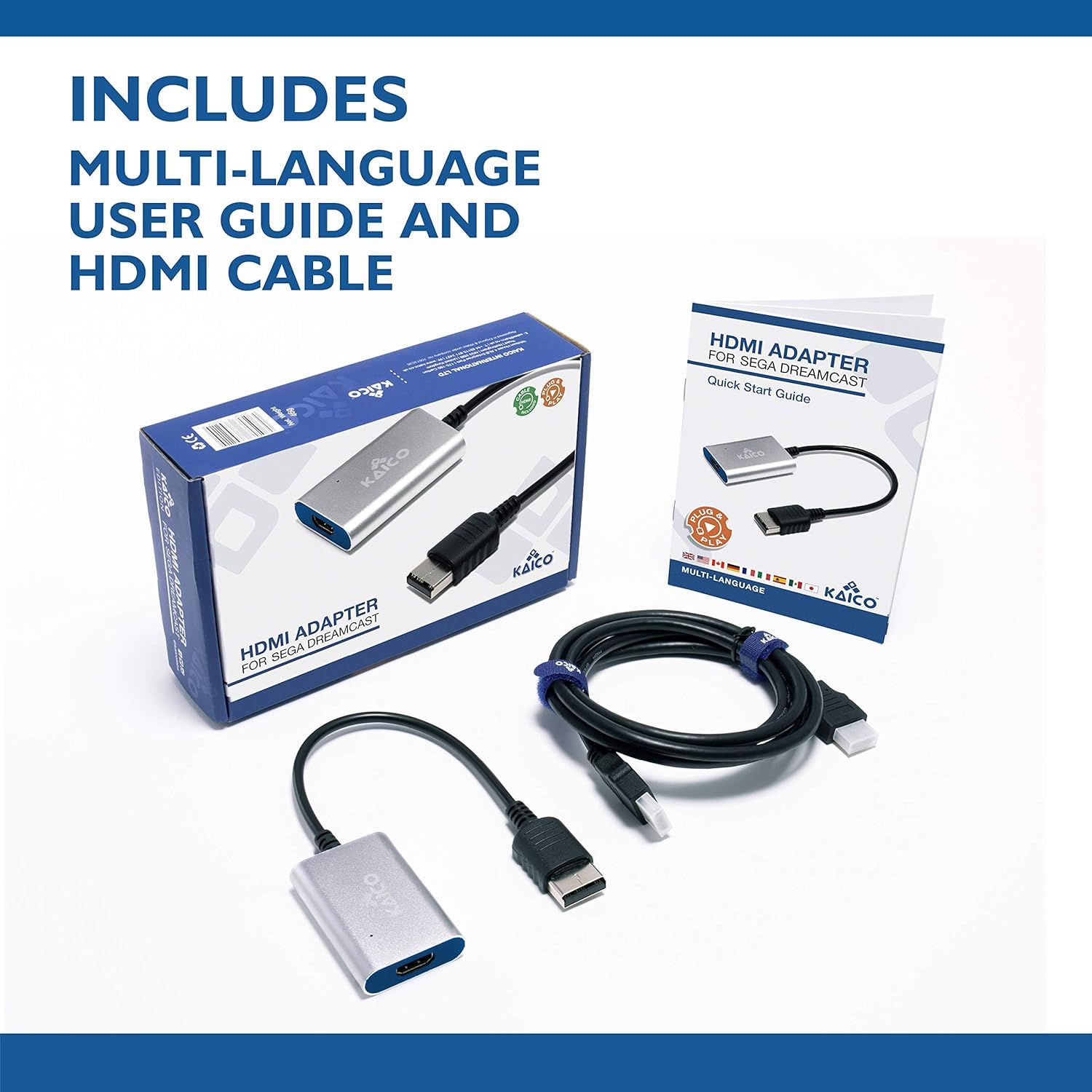 Sega Dreamcast HDMI Converter - Simple Plug and Play HDMI Converter For Sega Dreamcast - By Kaico - Sega Dreamcast VGA cable to Dreamcast HDMI - The Best Sega Dreamcast AV Cable: Video Games