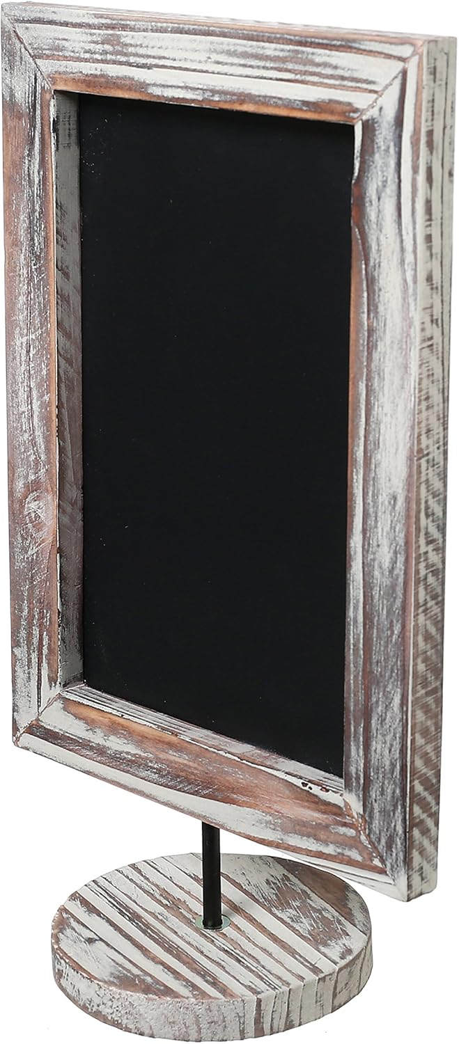 MyGift 12-Inch Rustic Torched Wood Framed Tabletop/Countertop Family Memo & Message Chalkboard, Set of 2: Kitchen & Dining