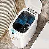 3.5 Gal Rechargeable Motion Sensor Bathroom Trash Can with Lid, Bag Suction | Water-resistant design, automatic liner suction and hands-free opening for bathrooms, bedrooms, kitchens and offices