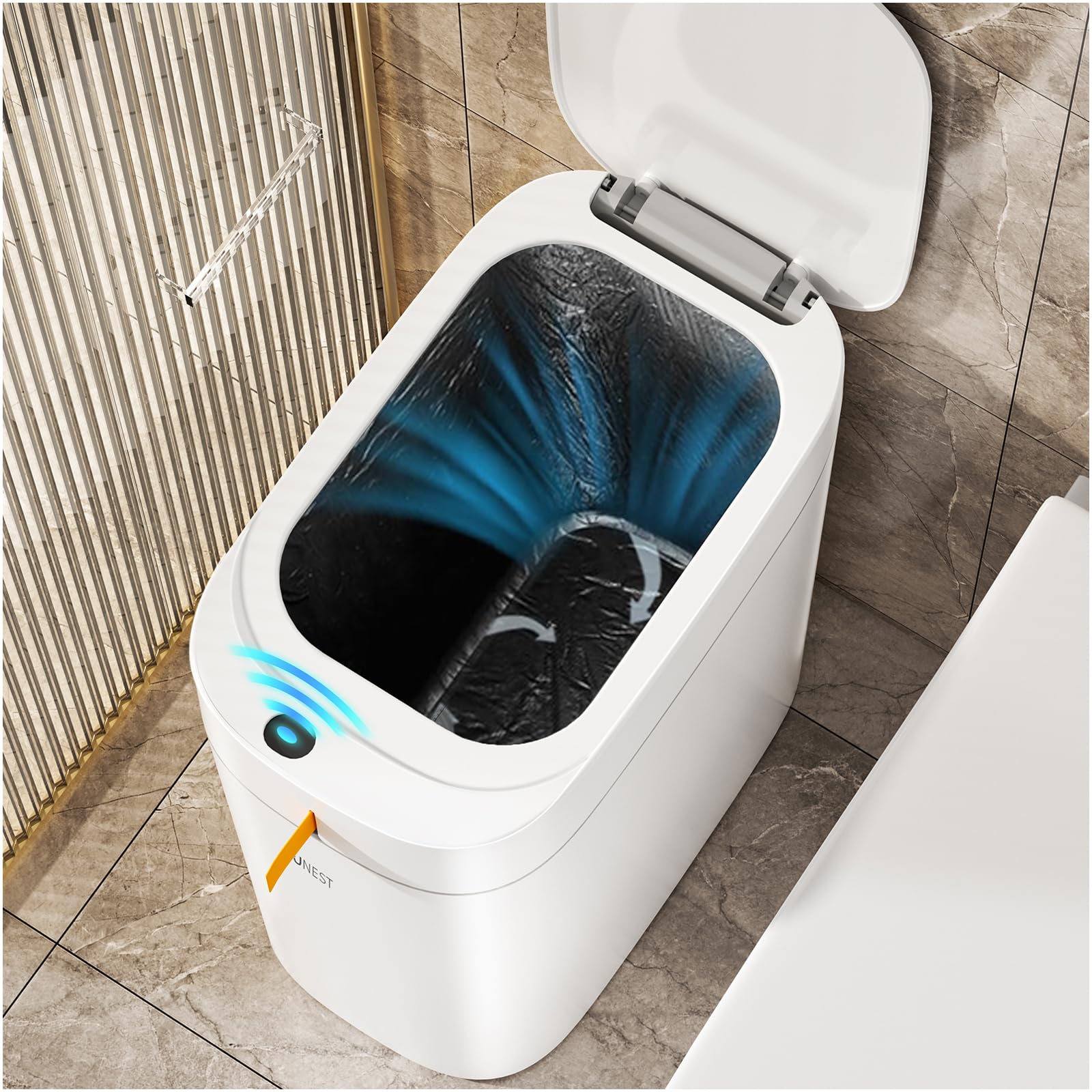 Funest Rechargeable Autoatic Bathroo Trash Can With Lid- 3.5 Gallon