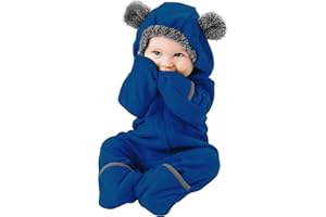 Fleece Baby Bunting Bodysuit – Infant One Piece Kids Hooded Romper Outerwear Toddler Jacket