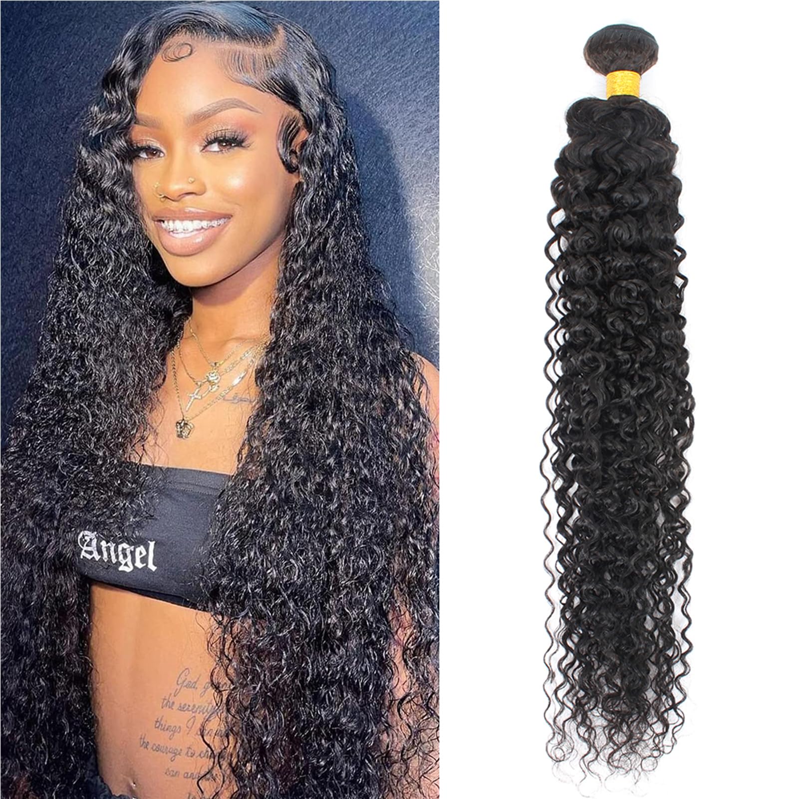 Photo 1 of 12A Water Wave Bundles Human Hair 28 Inch Full And Thick Single Bundle 100% Unprocessed Brazilian Virgin Hair Soft Water Curly Bundles Human Hair Weave Natural Color 1 Bundle100g/pc