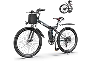 Vivi Electric Bike for Adults 750W Peak Folding Electric Mountain Bike 26'' Commuter Ebike 22MPH Adult Electric Bicycles with Removable Battery, LCD Display, Dual Shock Absorber, UL 2849 Certified