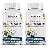Palmara Health Extra Strength Monolaurin 1,600mg per Serving, 800mg per Capsule - 2 Pack 200 Capsules