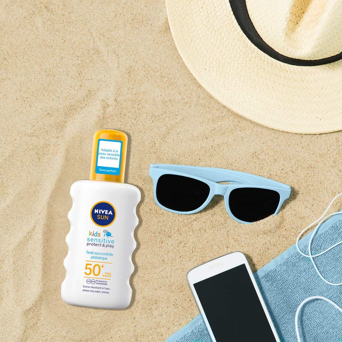 NIVEA Sun Spray Protector Kids Sensitive Protect/Play FPS 50+ 200 ml, 1 ml (Pack of 200) - Image 5