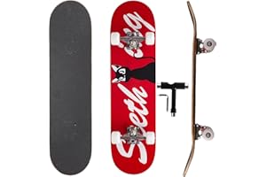 VIGVITSPO Professional Double Kick Skateboard, 31 inch Maple Deck, ABEC-9 Bearings, 95A PU Wheels, Custom Graphic Design