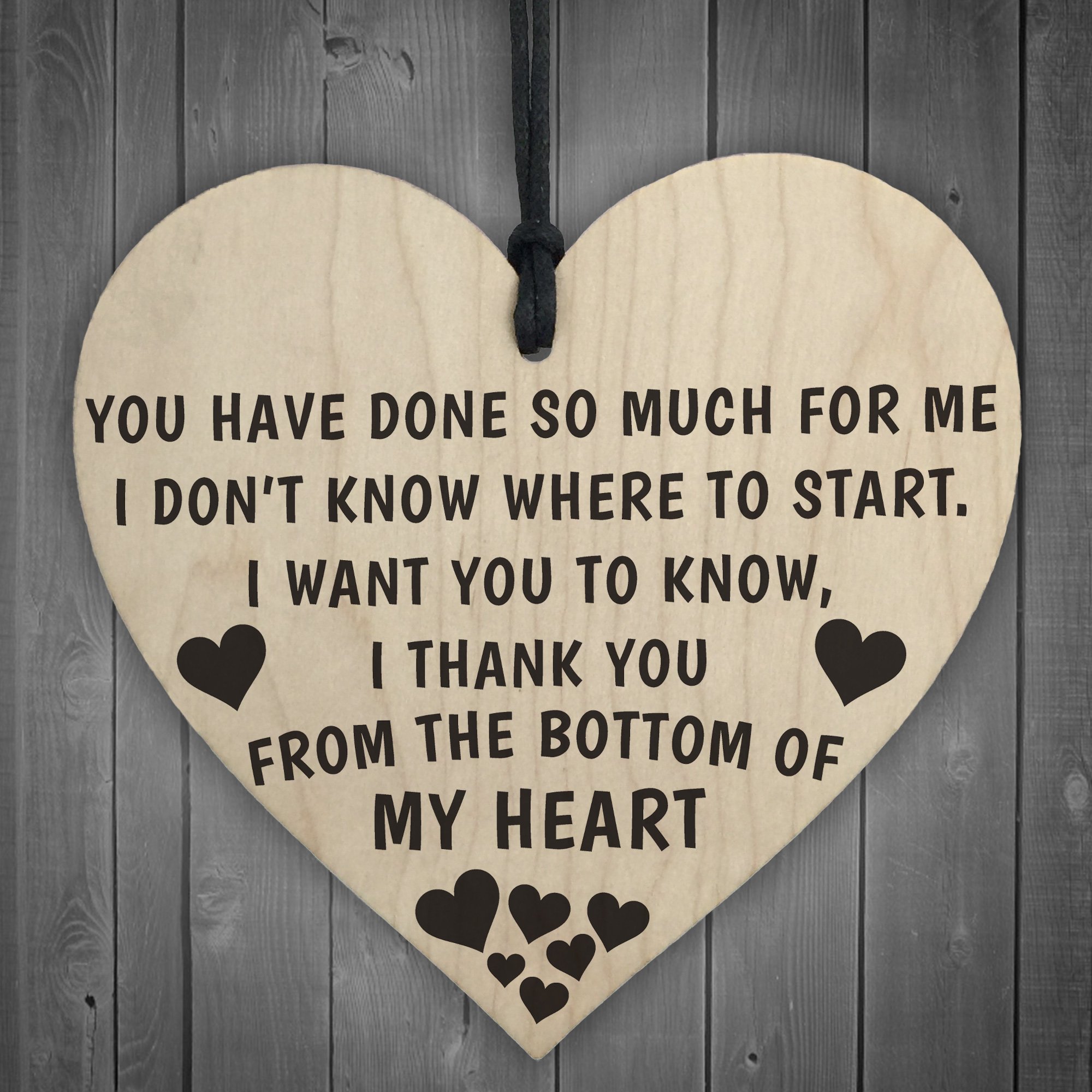 Red Ocean Thank You From The Bottom Of My Heart Wooden Hanging Plaque Friendship Thank You