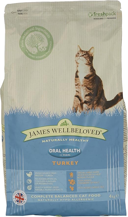 James Wellbeloved Croquettes De Dinde Et De Riz Pour Chat Soin Des Dents 1 5 G Amazon Fr Animalerie