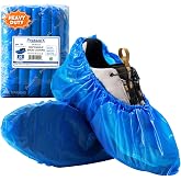 ProtectX Heavy Duty Disposable Shoe Covers Waterproof Non-Slip, Extra Large | 17.7x6.7, Thick 0.3 Oz Blue CPE Booties Cover, Fit up to Men's 14 US Size, 50 Packs, 25 Pairs