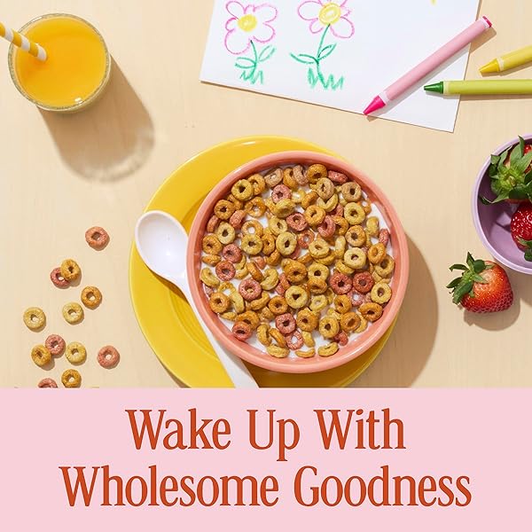 CHEERIOS VEGGIE BLENDS BREAKFAST CEREAL, APPLE STRAWBERRY, MADE WITH FRUITS AND VEGGIES, FAMILY SIZE, 18 OZ
