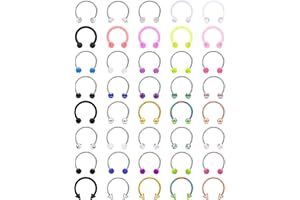 Vsnnsns 14G 16G 18G Septum Rings Piercing Jewelry 316L Stainless Surgical Steel Horseshoe Septum Nose Rings Snake Bite Lip Ring Daith Rook Earrings Smiley Piercing Jewelry for Women Men 8MM 10MM 12MM