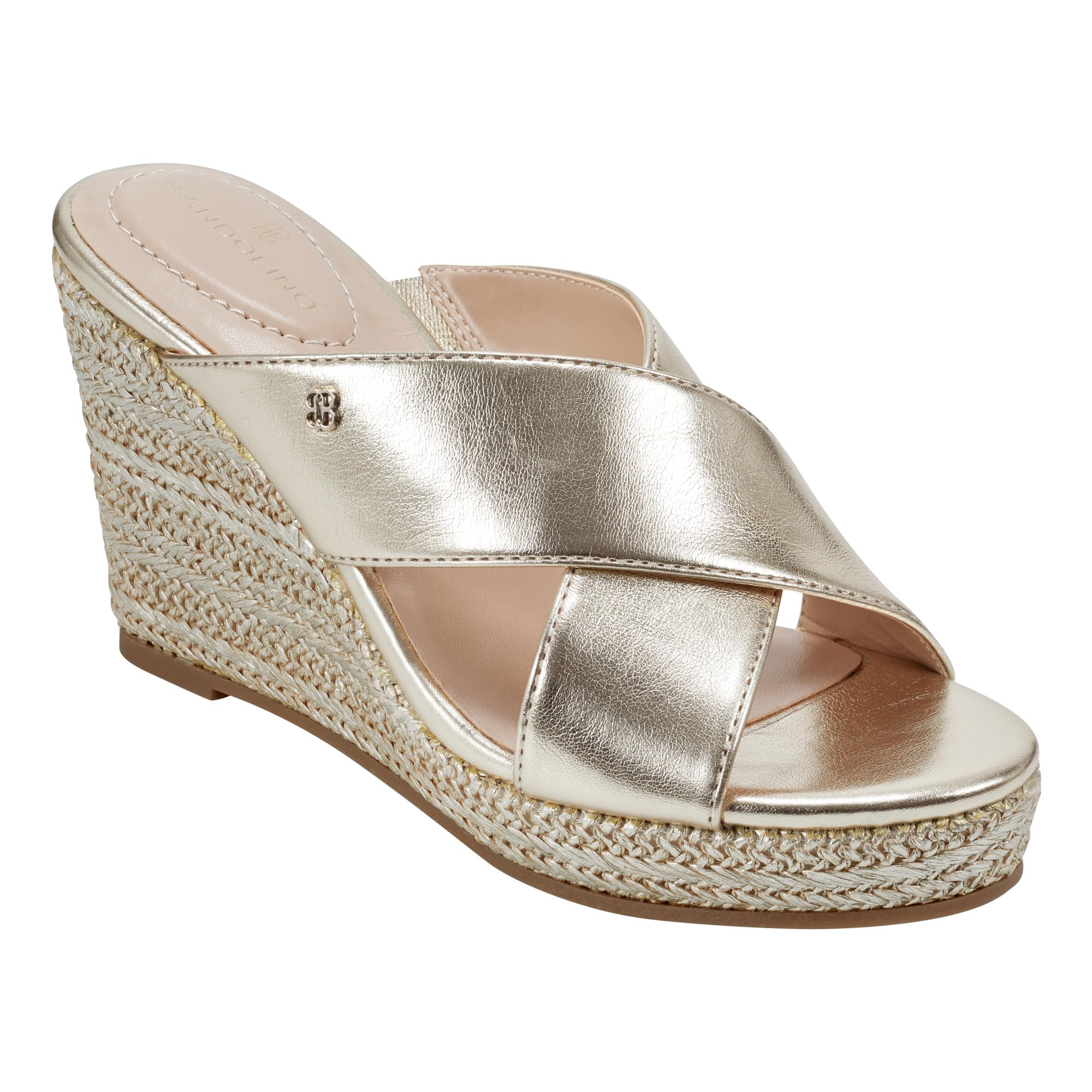 Bandolino Women’s KAMMIE Espadrille Wedge Sandal, Champagne 788, 6