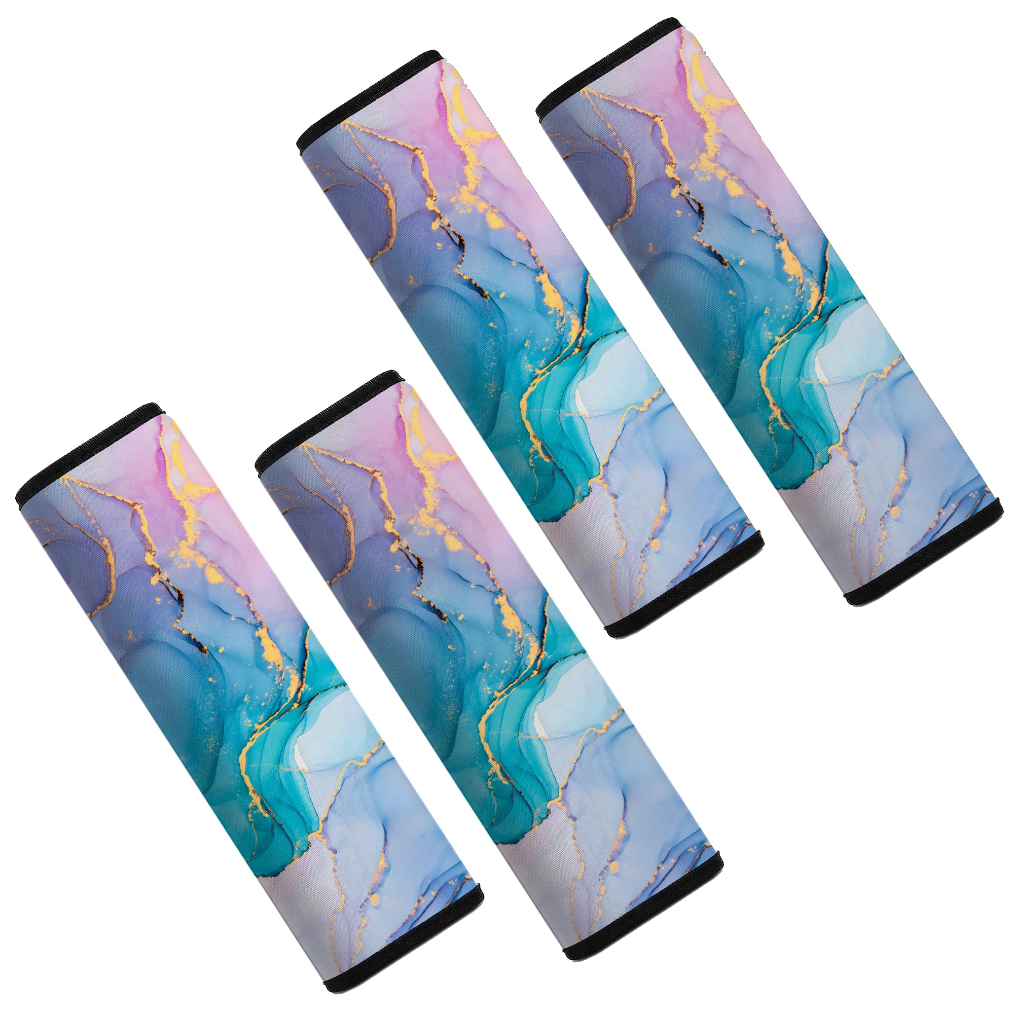 Photo 1 of Mokiwala Car Seat Belt Pad Cover, 4-Pack Soft Car Safety Seat Belt Strap Shoulder Pad for Adults and Children, Suitable for Car Seat Belt, Backpack, Shoulder Bag(Colorful Marble