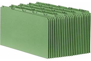 Pendaflex File Organizers, Sturdy Alphabetic File Guides, Legal Size, A-Z Preprinted Headings, Plain Tabs, 25-Point Green Pre