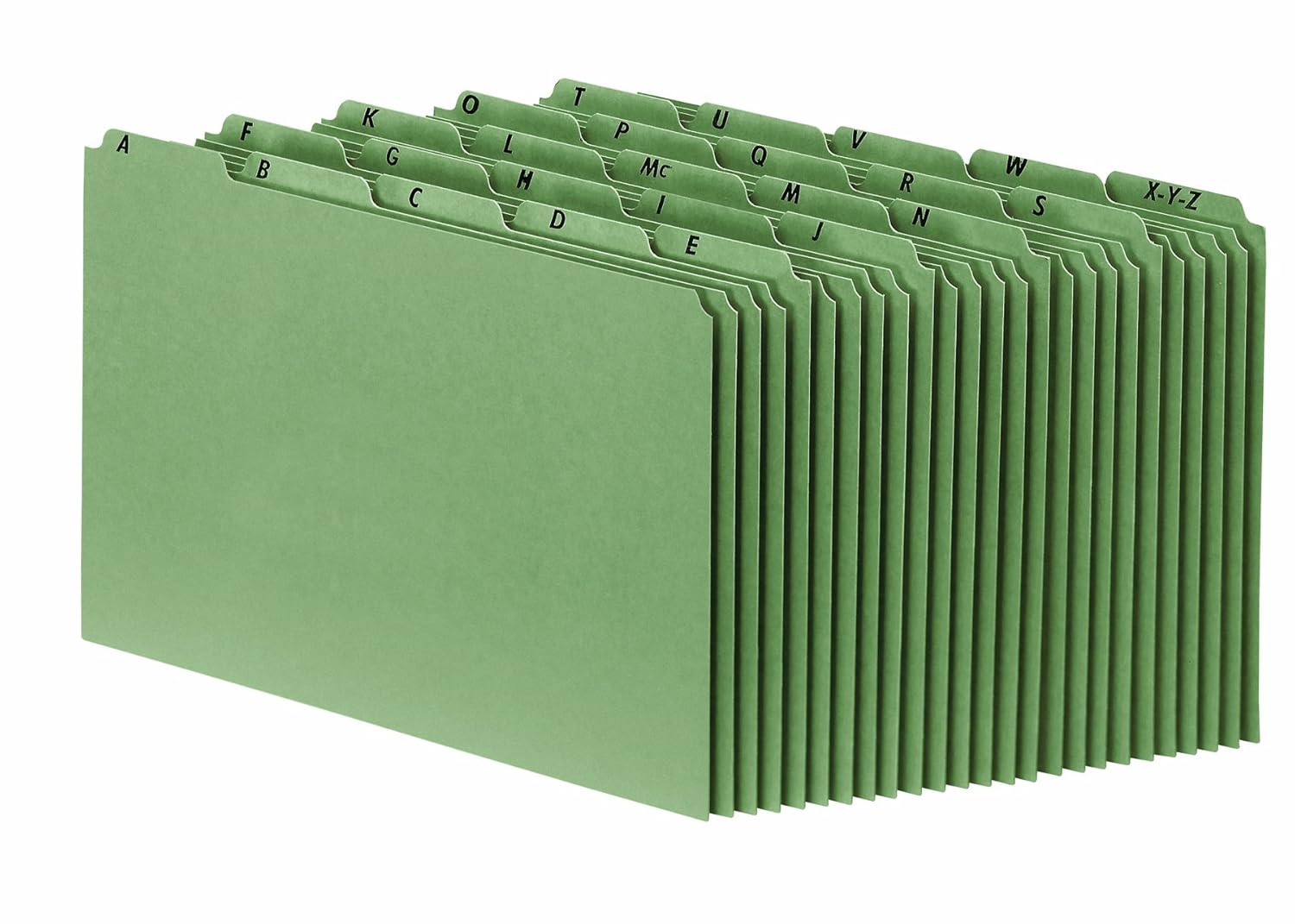 Pendaflex Heavyweight Alphabetic File Guides, Plain Tabs, Legal, Green