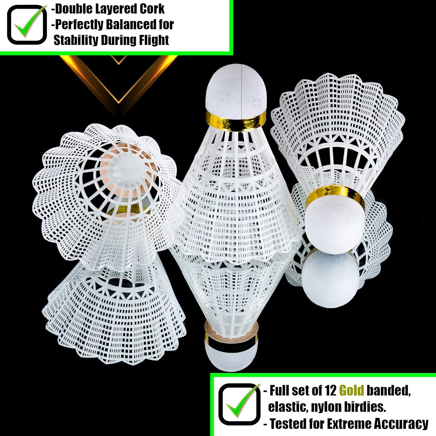 Champion Flight Badminton Shuttlecocks Birdies 12-Pack, Plastic Nylon, Beginner to Advanced Trainer : Sports & Outdoors