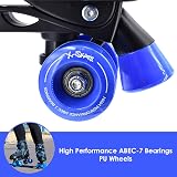 M.Y X-Skate Adjustable Blue Quad Roller Skates for Kids Medium UK 2-5 view 4