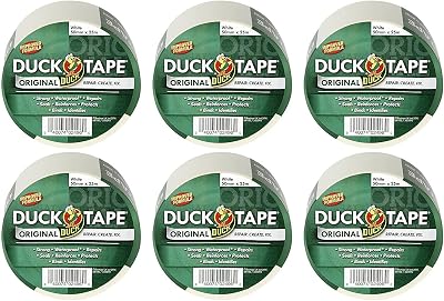 Duck Tape Original White Cloth Tape 50 mm x 25 m Pack of 6