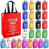Addblu 50-Piece Employee Appreciation Gift Bags Bulk - Include 25 Team Bags (8x10x4 Inch) & 25 Tissue Paper, Reusable Gift Bag with Handles for Staff, Coworker, Teacher, Thank You & Valentine‘s Day Gifts (Colorful)