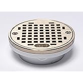 PROFLO PF42874 2" or 3" PVC Shower Drain with 4" Nickel Strainer - Nickel