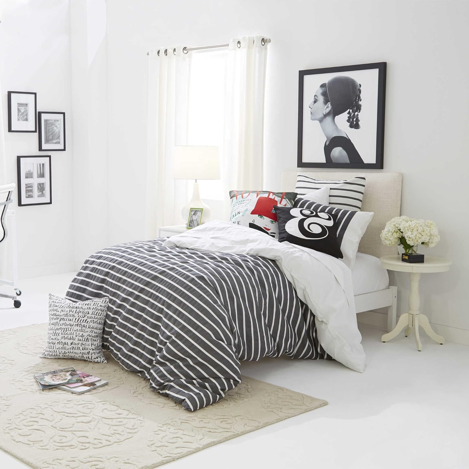 Kate Spade New York Harbour Stripe Twin Twin Xl Comforter Set In Black