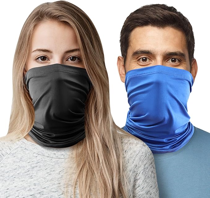 2pc Cooling Neck Gaiter Face MaskFace Covering Neck Gaiters for Men
