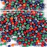 Carporay 1200pcs Pearl Beads 6mm Pearl Craft Beads Round Loose Pearls with Holes for Jewelry Making DIY Craft Bracelet Necklace and Vase Filler（Mixed Color 1）