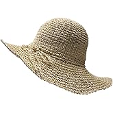 Women Fashion Summer Straw hat Sun hat Folding Travel Beach Cap (1201# Beige)