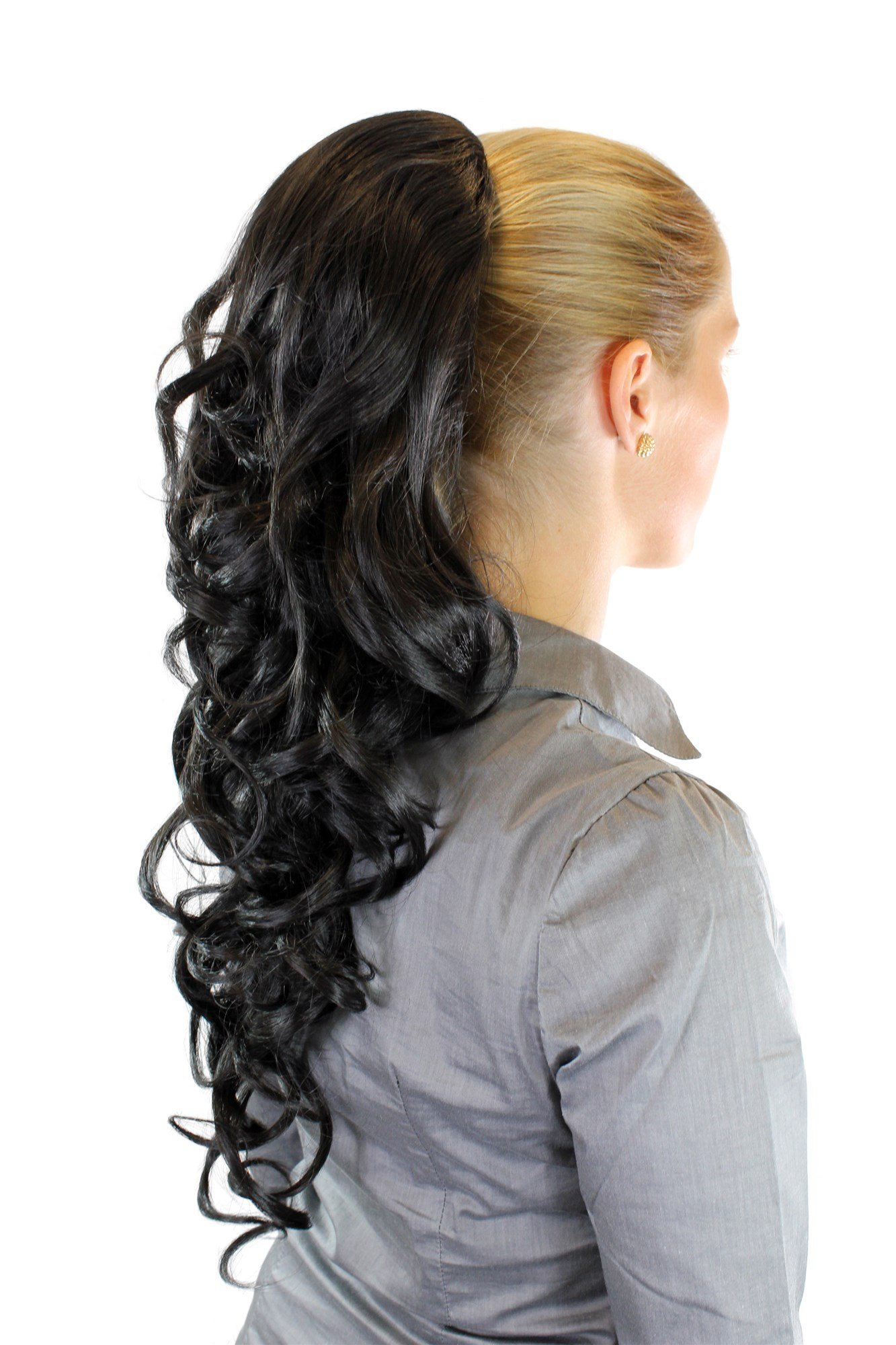 Hairpiece PONYTAIL extension LONG & AMAZING volume BLACK curly BEAUTIFUL curls WK03-2