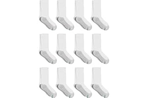 Hanes Boys' Socks, Double Tough Cushioned Crew Socks, 12-pair Packs