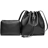 Bucket Bags for Women, Drawstring Bucket Purses 2 Pieces Sets Small Crossbody Purse with Cosmetic Makeup Bags