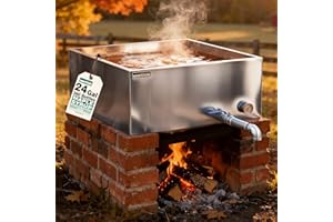 WantJoin Maple Syrup Evaporator Pan - 24 GAL Syrup Evaporator Pan Stainless Steel w/ Thermometer, Make 360 Bottles of 50oz, Upgraded Leak-Proof TIG Welded Seams, For Home & Outdoor Use, 24*24*10 Inch