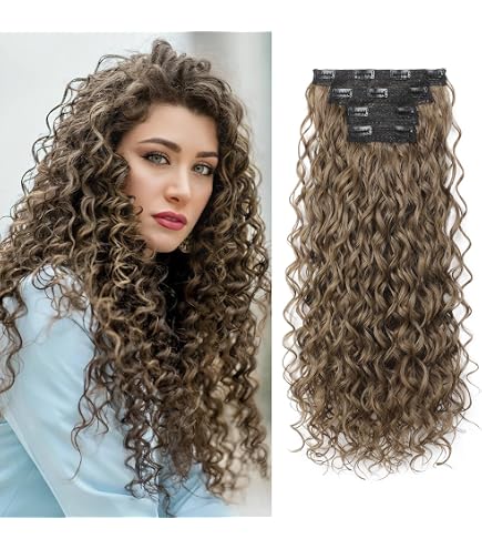 Amazon.com : Curly Clip In Hair Extensions 6 Pcs 18 Clips 