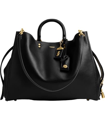 Coach Women's Soft Grain Leather East West Rogue Bag 34, Black