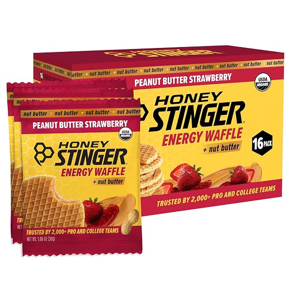 HONEY STINGER ORGANIC PEANUT BUTTER STRAWBERRY WAFFLE, ENERGY...