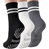 ULEEMARK Womens Pilates Non slip Yoga Socks Dance Gym Exercise Ankle Socks