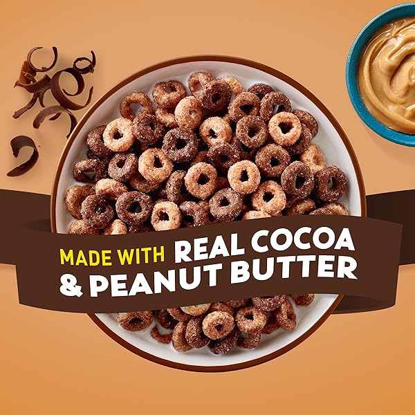CHOCOLATE PEANUT BUTTER CHEERIOS BREAKFAST CEREAL, LARGE SIZE, 14.2 OZ